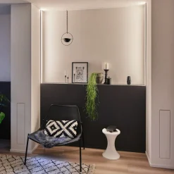 Paulmann Square profil, svart, hvit spreder, 2m| Dekorasjonsbelysning|Lysstriper