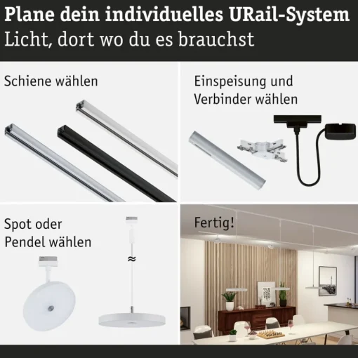 Paulmann URail Hildor LED-pendel hvit 4 000 K| Skinnesystem