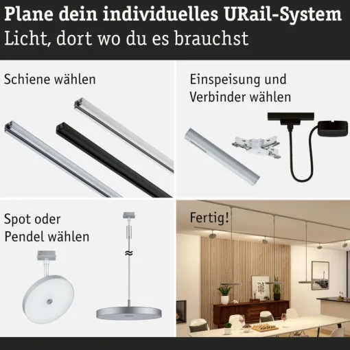 Paulmann URail Hildor LED-pendel 3 000 K krom| Skinnesystem