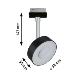 Paulmann URail Spot Circle svart dimbar 2 700 K| Skinnesystem