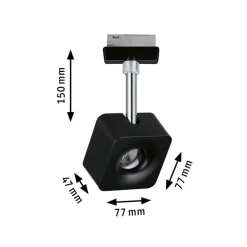Paulmann URail Spot Cube svart dimbar 2 700 K| Skinnesystem