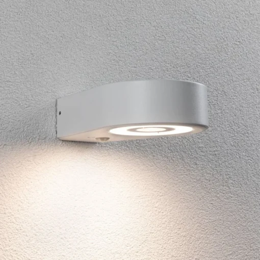Paulmann utendørs LED-vegglampe Silma hvit 1 lyskilde IP44| Vegglamper Med Sensor|Utebelysning Med Sensor