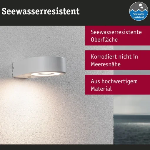 Paulmann utendørs LED-vegglampe Silma hvit 1 lyskilde IP44| Vegglamper Med Sensor|Utebelysning Med Sensor