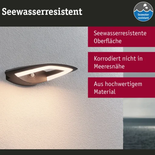 Paulmann utendørs LED-vegglampe Akena, 3 000 K, antrasitt Online