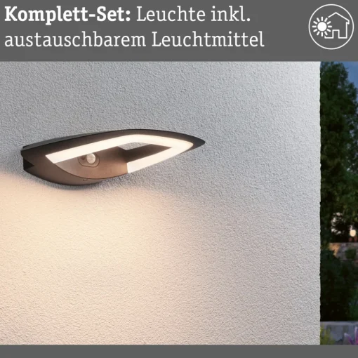 Paulmann utendørs LED-vegglampe Akena, 3 000 K, antrasitt Online