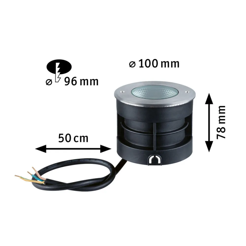 Paulmann Vanea LED-gulvlampe for innfelt montering IP67, Ø 10cm Clearance