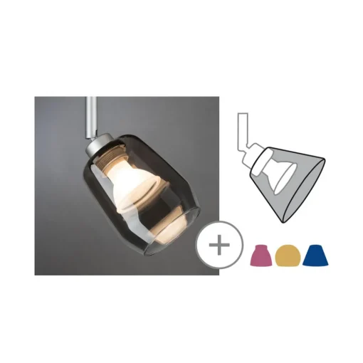 Paulmann Vento lampeskjerm, røykgrå, Ø 8 cm, glass Discount