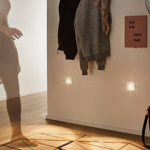 Paulmann Wall innfellingslampe sensor, hvit kantet| Downlights|Spotter I Tak