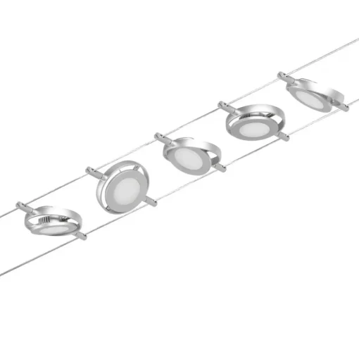 Paulmann Wire RoundMac LED-vaiersystem, 5-lk. krom| Led-Innendørs
