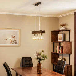 Alfa Pendellampe i bjelkeform Bingo med treelementer| Pendellamper