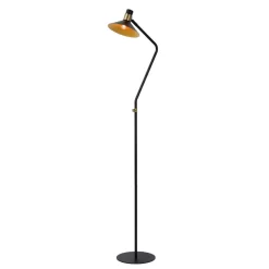 Lucide Pepijn gulvlampe i svart og gull, enkel lampe| Gulvlamper