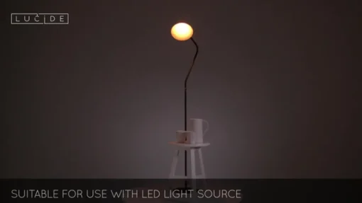 Lucide Pepijn gulvlampe i svart og gull, enkel lampe| Gulvlamper