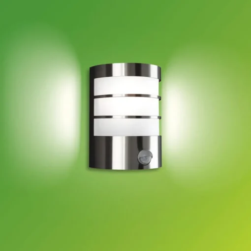 Philips Calgary utendørs vegglampe, stål, sensor| Vegglamper Med Sensor|Utebelysning Med Sensor