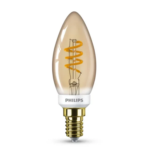 Philips Classic B35 LED-mignonpære gull E14 2,5W| E14 Pærer|Dimbar Led-Pære