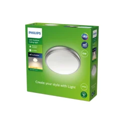 Philips Doris LED-utelampe IP54 2 700 K nikkel| Kommersiell Utebelysning|Taklamper Utendørs