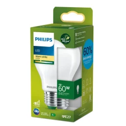 Philips E27 LED-pære A60, 4W 840lm 2 700 K matt| E27 Pærer