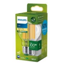 Philips E27 LED-pære A60 7,3W 1535lm 2 700 K klar| Led-Pærer