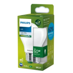 Philips E27 LED-pære A60, 4W 840lm 4 000 K matt| E27 Pærer|Led-Pærer