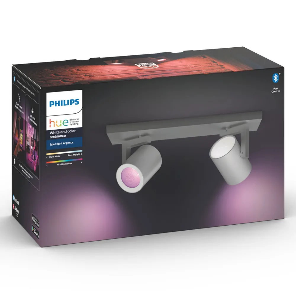 Philips Hue Argenta LED-spot to lyskilder alu Discount