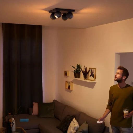 Philips Hue Buckram 4 lyskilder dimmebryter svart Outlet