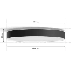 Philips Hue Enrave LED-taklampe 55,1 cm, svart
