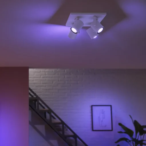 Philips Hue LED-downlight Argenta, hvit, 4 lyskilder RGB CCT Discount