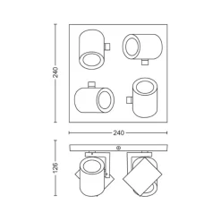 Philips Hue LED-downlight Argenta, hvit, 4 lyskilder RGB CCT Discount