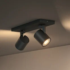 Philips Hue Runner LED-spot, 2 lyskilder, dimmerbryter, svart Hot