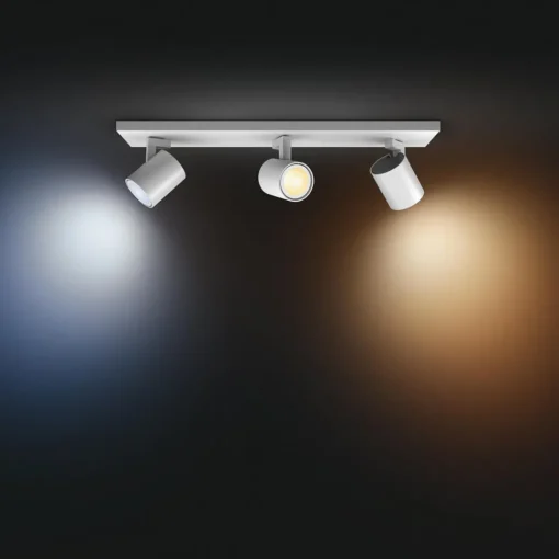 Philips Hue Runner LED-spot, 3 lyskilder, dimmerbryter, hvit| Smarthus Belysning|Spotter I Tak