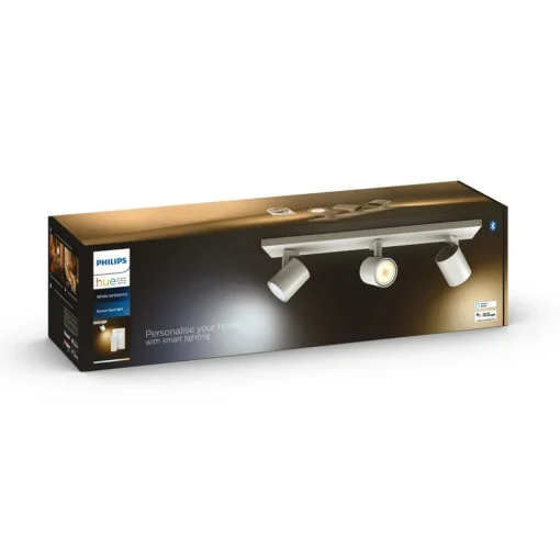 Philips Hue Runner LED-spot, 3 lyskilder, dimmerbryter, hvit| Smarthus Belysning|Spotter I Tak