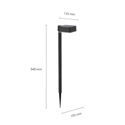 Philips LED solcelledrevet jordspydlys Vynce, hode 10,5 x 10,5 cm New