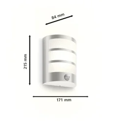 Philips LED utendørs vegglampe Python UE, grå, sensor| Vegglamper Med Sensor