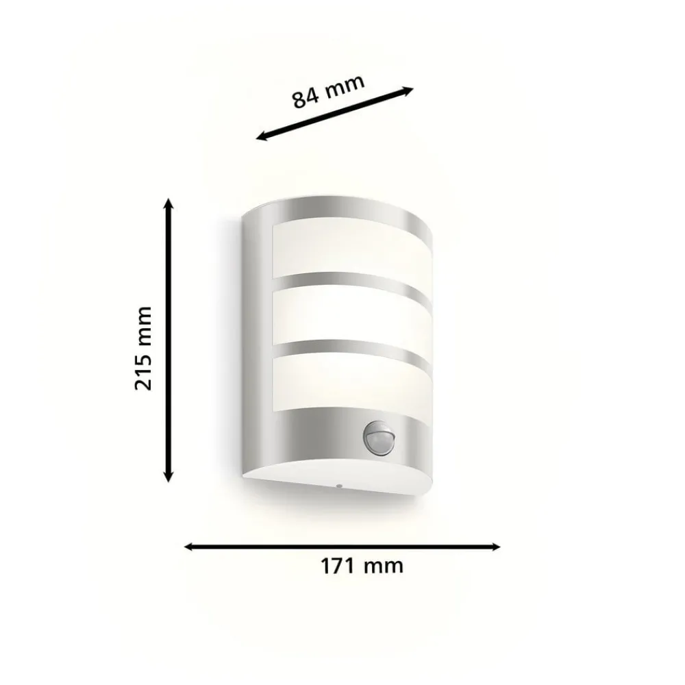 Philips LED utendørs vegglampe Python UE, grå, sensor| Vegglamper Med Sensor