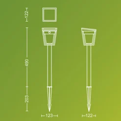 Philips LED-lampe med jordspyd Nissa UE, plast, IP44| Solcellelamper Med Sensor