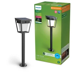 Philips LED-lampe med jordspyd Nissa UE, plast, IP44| Solcellelamper Med Sensor