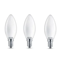 Philips LED-mignonpære E14 B35 4,3 W matt 3-pakke| E14 Pærer