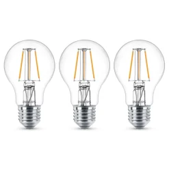 Philips LED-pære Classic E27 4,3W 2 700 K klar 3er Online