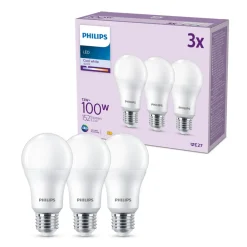 Philips LED-pære E27, 13W 1521lm 4 000 K matt 3stk Online