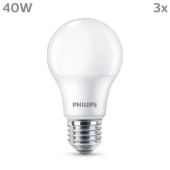 Philips LED-pære E27, 4,9W 470lm 2 700 K matt 3stk| E27 Pærer