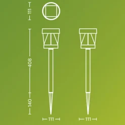 Philips LED-solcellelampe Avery, jordspyd, svart, IP44| Solcellelamper