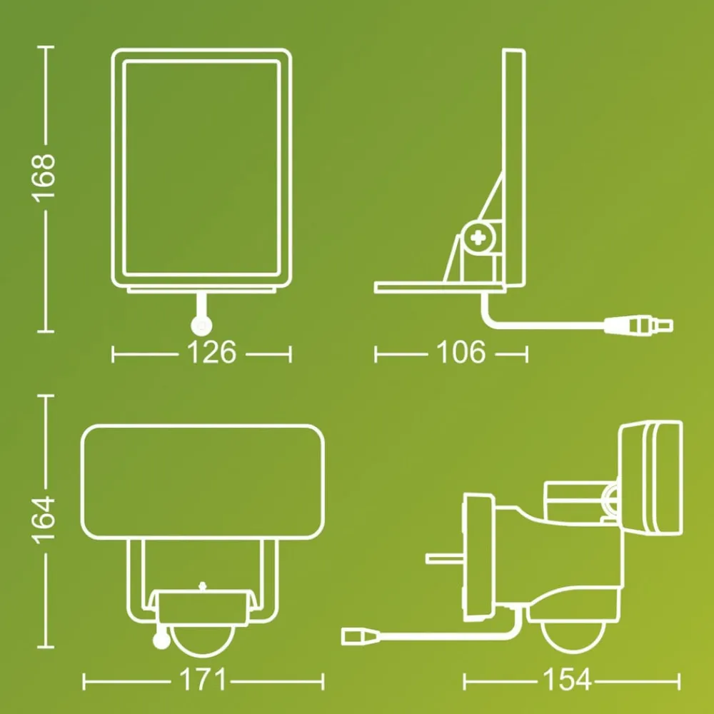 Philips LED-utendørs spot Tylus, svart 5.000K sensor| Solcellelamper Med Sensor|Solcellelamper