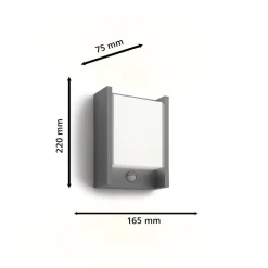Philips LED-vegglampe Arbour UE, sensor, 2 700 K Hot