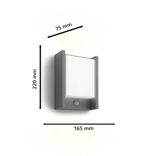 Philips LED-vegglampe Arbour UE, sensor, 2 700 K Hot
