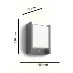 Philips LED-vegglampe Arbour UE, 2-pak, sensor, 2700 K| Vegglamper Med Sensor|Utebelysning Med Sensor