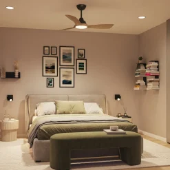 Philips LED-vifte Olas, Ø 106 cm, brun/svart, stillegående Sale