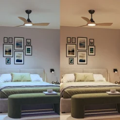 Philips LED-vifte Olas, Ø 106 cm, brun/svart, stillegående Sale