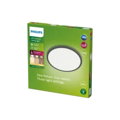 Philips SuperSlim LED IP54 Ø 25cm 2 700K svart Discount