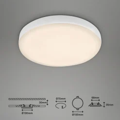 Briloner Plat LED innfelt spot, hvit, Ø 10 cm, 3 000K Sale