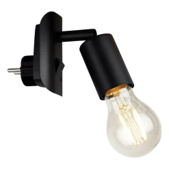 Briloner Plugglampe Batita Retro, IP20, svart| Kontorbelysning|Vegglamper