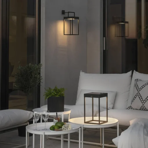 Konstsmide Portofino LED-solcellelykt, vegg / bord, svart Hot